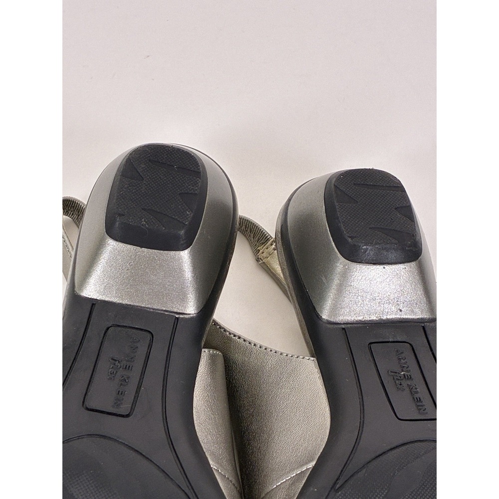 Anne Klein Aklovesome Pewter Metallic Sling Back Shoes iflex Size 7M Comfort - Picture 9 of 15
